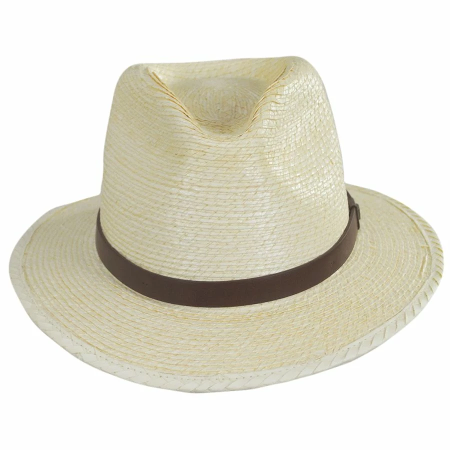 Brixton Hats Messer Palm Straw Fedora Hat 3 Brixton Hats Messer Palm Straw Fedora Hat