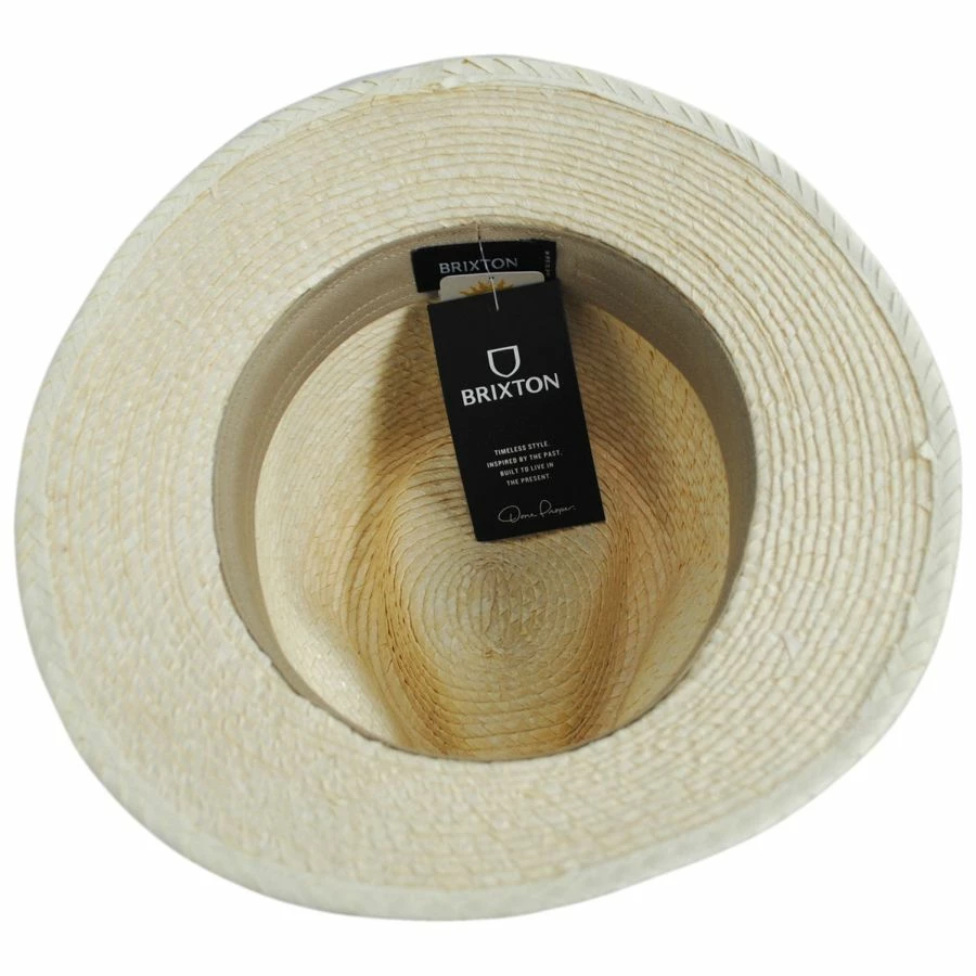 Brixton Hats Messer Palm Straw Fedora Hat 5 Brixton Hats Messer Palm Straw Fedora Hat - Image 3