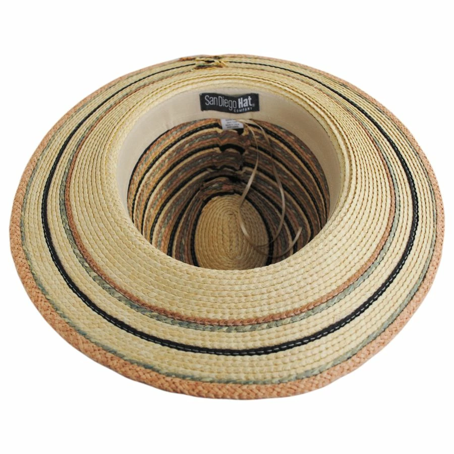San Diego Hat Company Paradise Striped Toyo Straw Fedora Hat 5 San Diego Hat Company Paradise Striped Toyo Straw Fedora Hat - Image 3