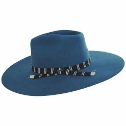 Brixton Hats Leigh Wool Felt Wide Brim Fedora Hat - Teal -Brixton Hats Shop 473375