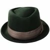 Brixton Hats Stout Wool Felt Diamond Crown Fedora Hat - Moss