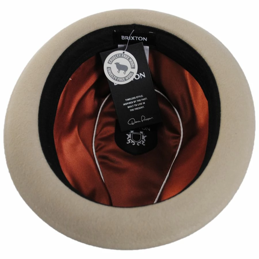 Brixton Hats Gain Wool Felt Fedora Hat - Sand 5 Brixton Hats Gain Wool Felt Fedora Hat - Sand - Image 3