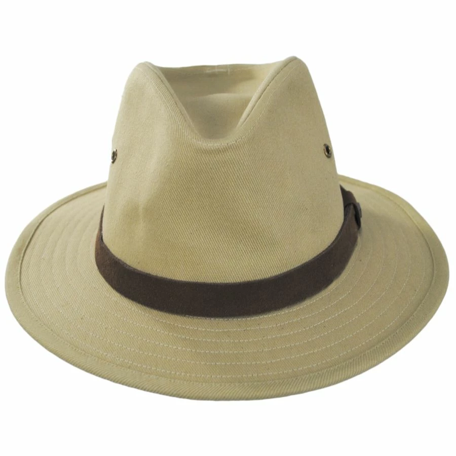 Brixton Hats Messer X Adventure Cotton Safari Fedora Hat - Tan 3 Brixton Hats Messer X Adventure Cotton Safari Fedora Hat - Tan