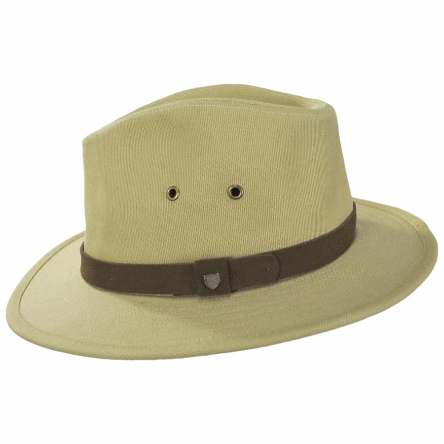 Brixton Hats Messer X Adventure Cotton Safari Fedora Hat - Tan 4 Brixton Hats Messer X Adventure Cotton Safari Fedora Hat - Tan - Image 2