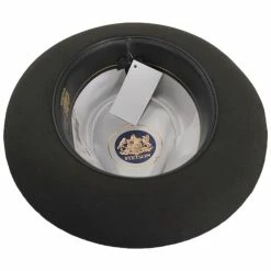 Stetson Downs Fur Felt Fedora Hat - Graphite -Brixton Hats Shop 476312