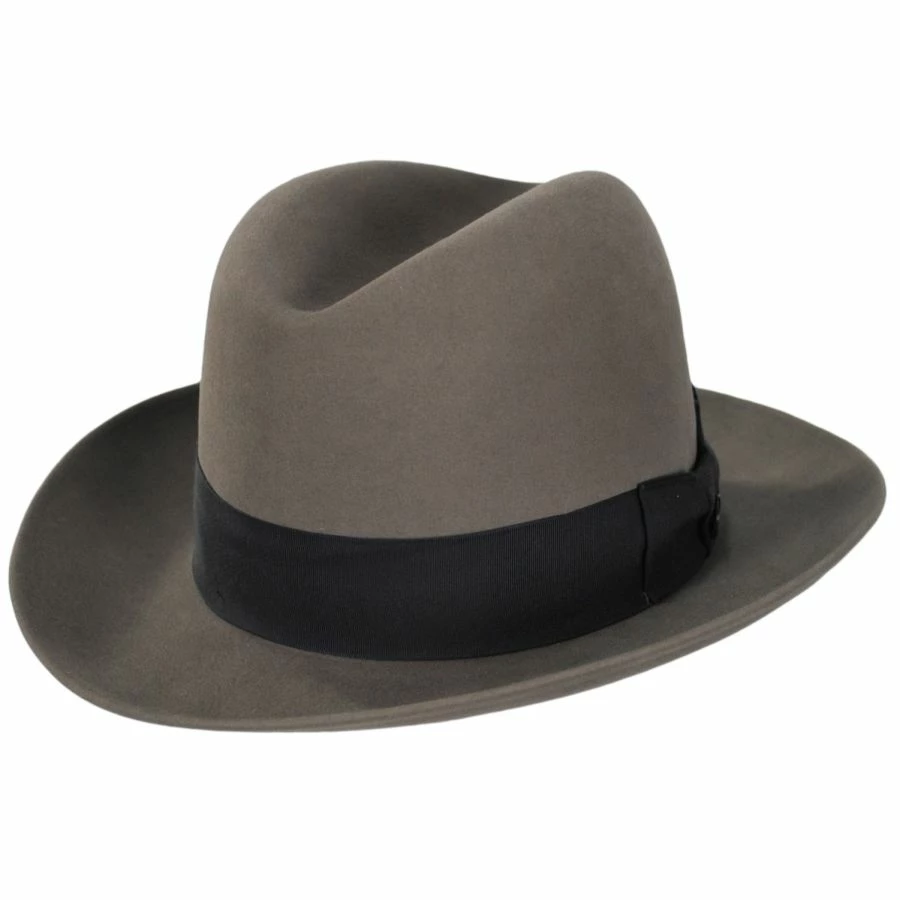 Stetson New York Shapeable Open Crown Fur Felt Fedora Hat 4 Stetson New York Shapeable Open Crown Fur Felt Fedora Hat - Image 2