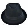 Jaxon Hats Detroit Wool Felt Trilby Fedora Hat - Black