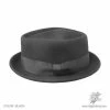 Jaxon Hats Wool Felt Diamond Crown Fedora Hat - Black -Brixton Hats Shop 6449