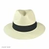 Jaxon Hats Toyo Straw Safari Fedora Hat - Black Band