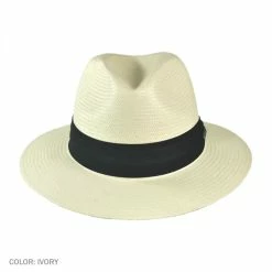 Jaxon Hats Toyo Straw Safari Fedora Hat - Black Band