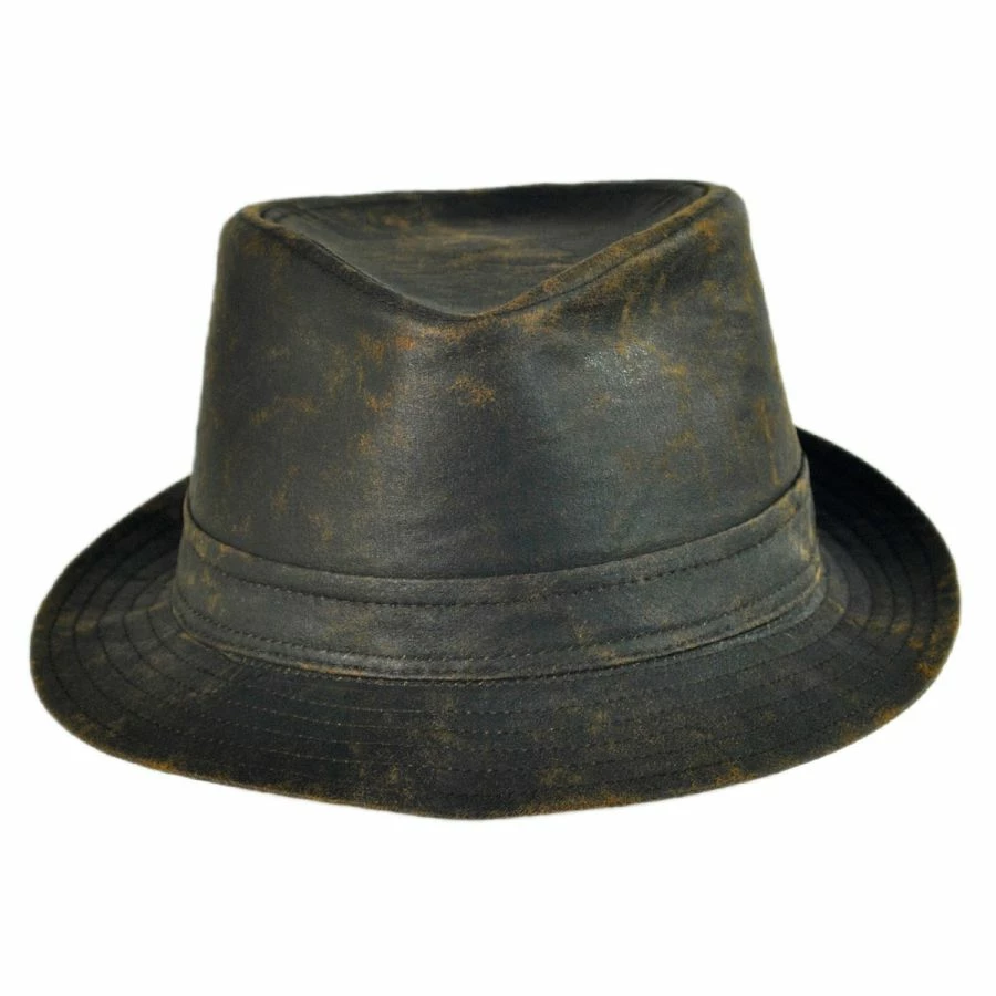 Jaxon Hats Weathered Cotton Trilby Fedora Hat 3 Jaxon Hats Weathered Cotton Trilby Fedora Hat