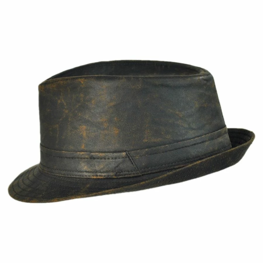 Jaxon Hats Weathered Cotton Trilby Fedora Hat 4 Jaxon Hats Weathered Cotton Trilby Fedora Hat - Image 2