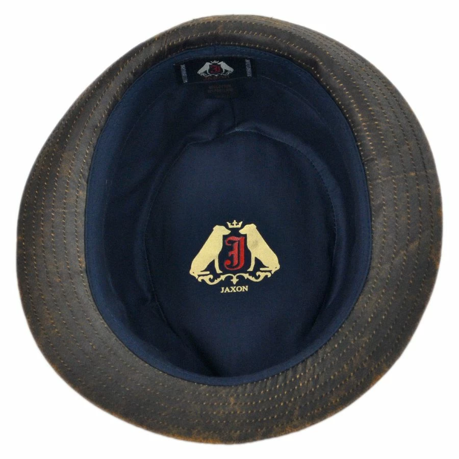 Jaxon Hats Weathered Cotton Trilby Fedora Hat 5 Jaxon Hats Weathered Cotton Trilby Fedora Hat - Image 3