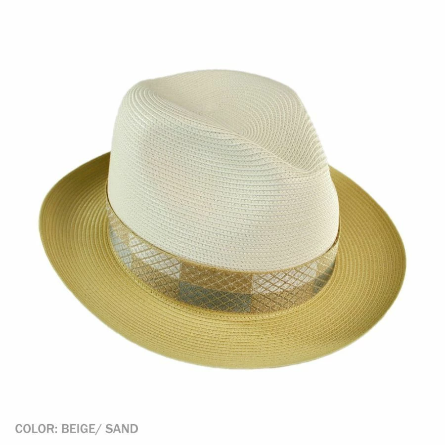 Stetson Andover Florentine Milan Straw Fedora Hat 3 Stetson Andover Florentine Milan Straw Fedora Hat