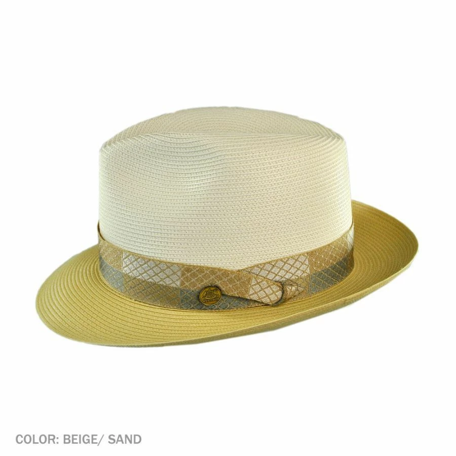 Stetson Andover Florentine Milan Straw Fedora Hat 5 Stetson Andover Florentine Milan Straw Fedora Hat - Image 3